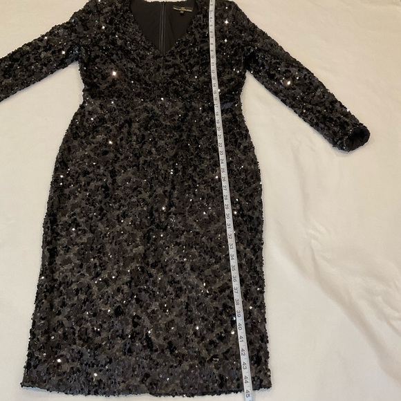 Dress the Population V-Neck Sequin Midi Dress Black Size XL - Picture 12 of 16